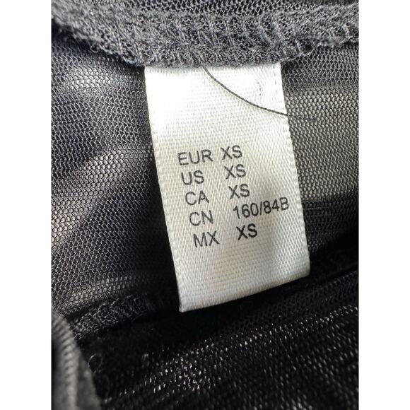 Women’s Sheer Velvet Burnout Bodycon Dress Size Small Black Y2K 90s EDM Rave - Picture 4 of 14